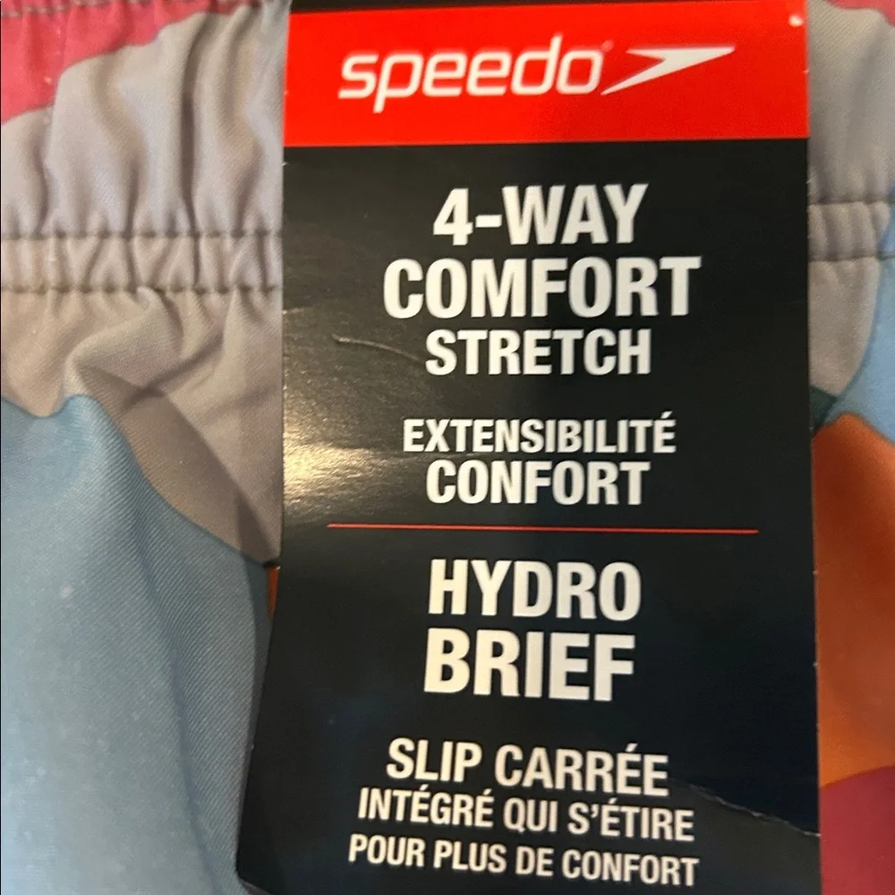 NWT Speedo Swim Trunks Size M Hydro Brief Lined 4-Way Stretch Comfort
